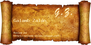 Galamb Zalán névjegykártya